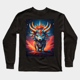 Majestic Bull with Crown Long Sleeve T-Shirt